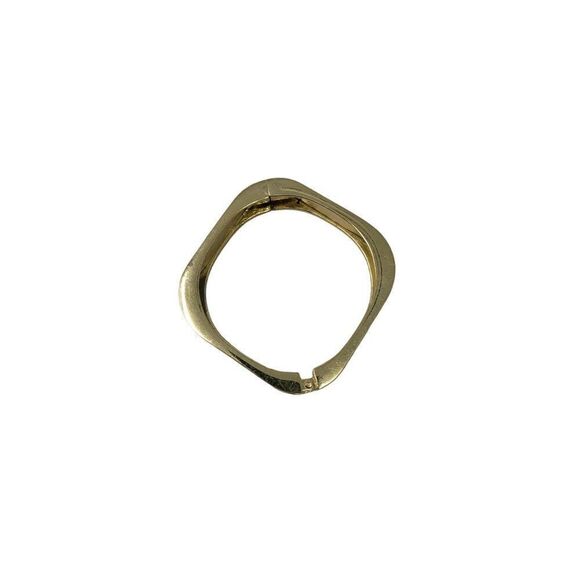 Gunmetal Silver Sparkle Gold Trim Square Clamper Bangle Bracelet Glam Costume - Picture 4 of 11